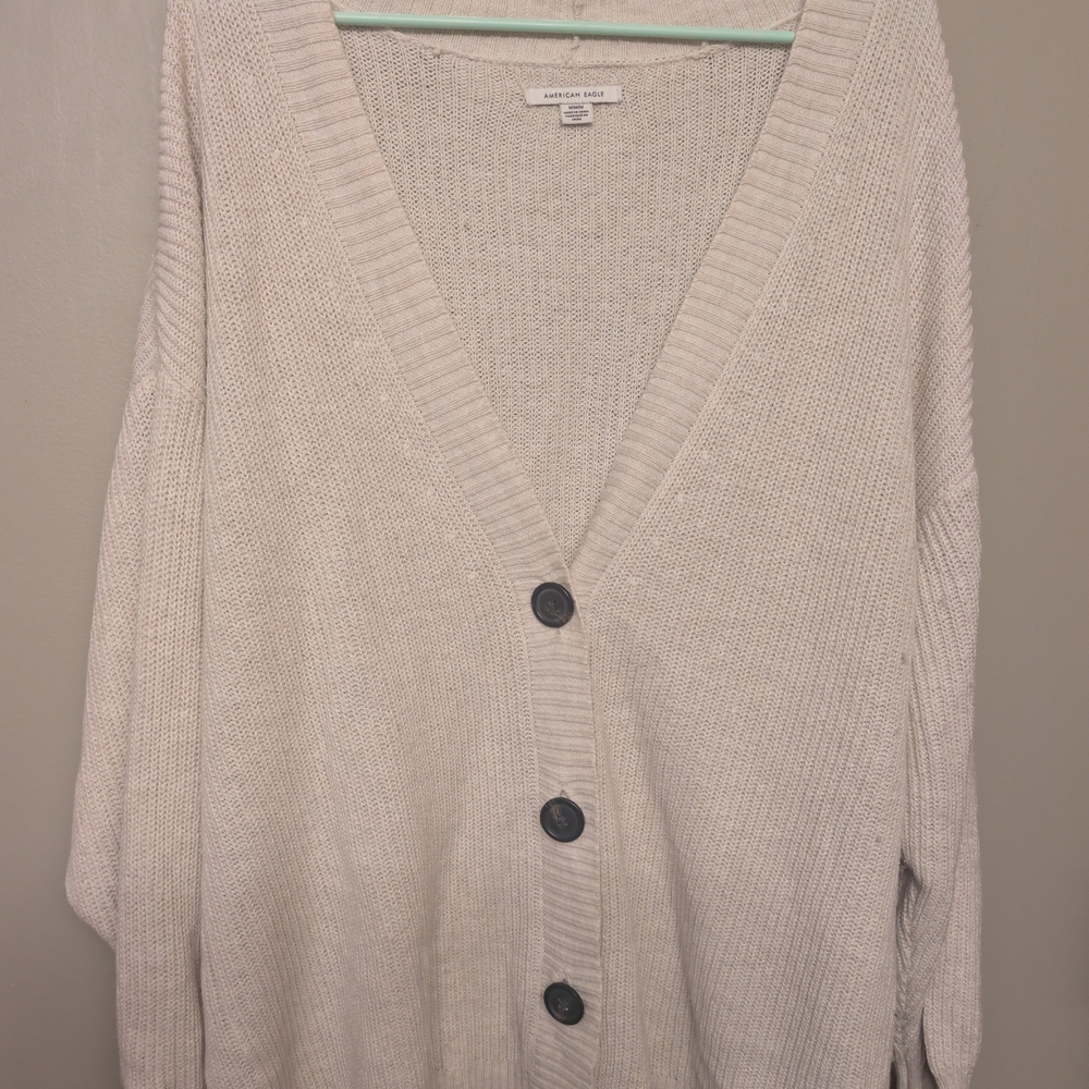 American Eagle Outfitters Women's Cream Knit Cardigan